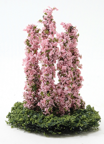 Dollhouse Miniature Larkspur Flower, Pink, 5Pc